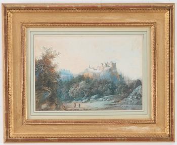 Louis Belanger, Borg på en klippa i landskap.