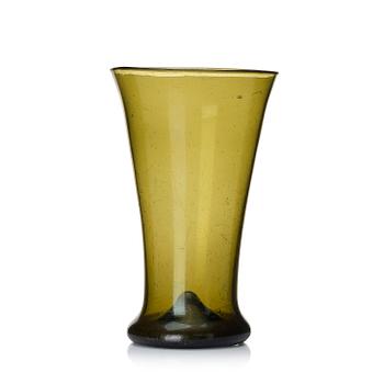 168. A Swedish green 'Waldglas' beaker, presumably from Skånska glasbruket, Henrikstorp.