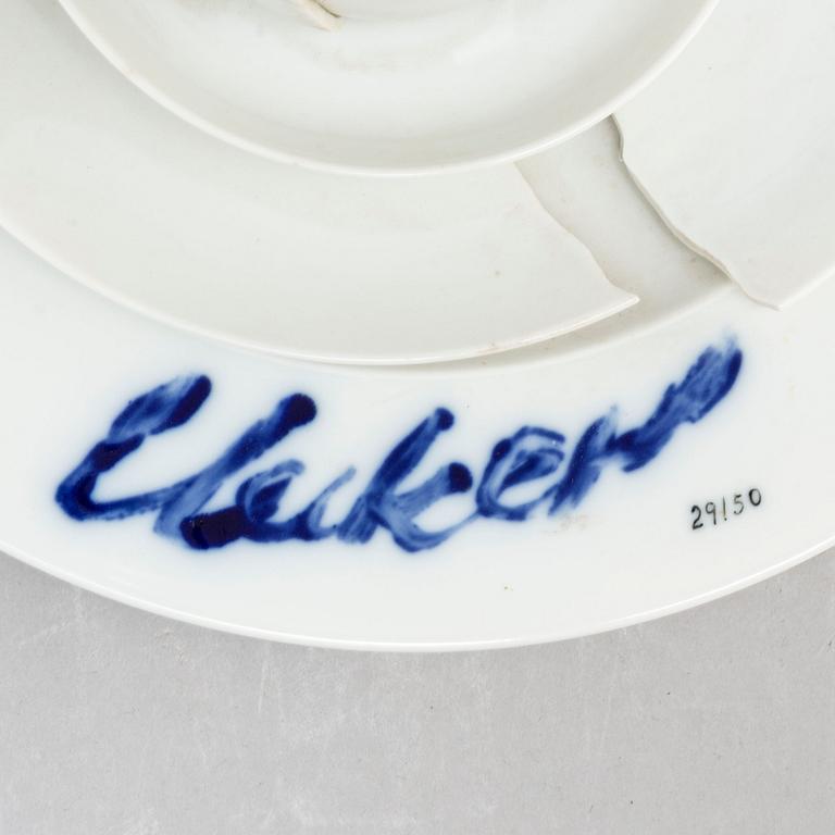 GUNTHER UECKER, a porcelain multiple from Studio-Line, Rosenthal, Germany, signed Uecker and numbered 29/50.