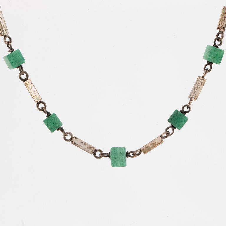 ARVO SAARELA, necklace silver with aventurine quartz.