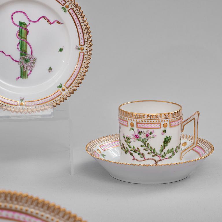 A Royal Copenhagen 'Flora Danica' part dinner service for two, Denmark, 20th Century. (13 pieces).