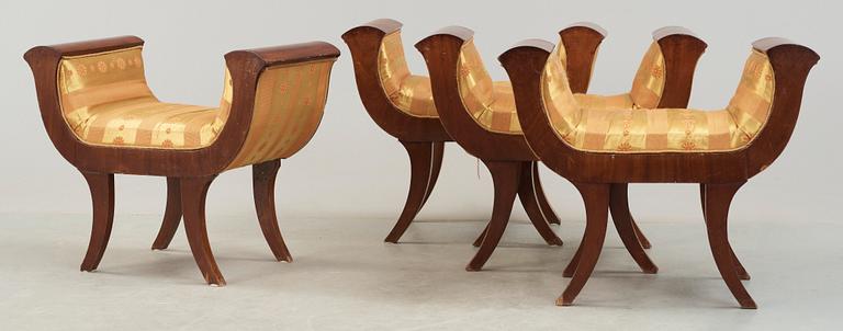 Four Empire 19th century stools.