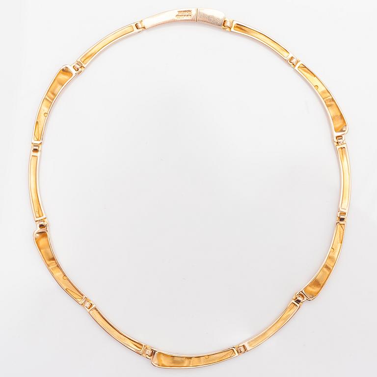 BJÖRN WECKSTRÖM, KAULAKORU "Cimignano", 14K kultaa, platinaa. Lapponia 1991.