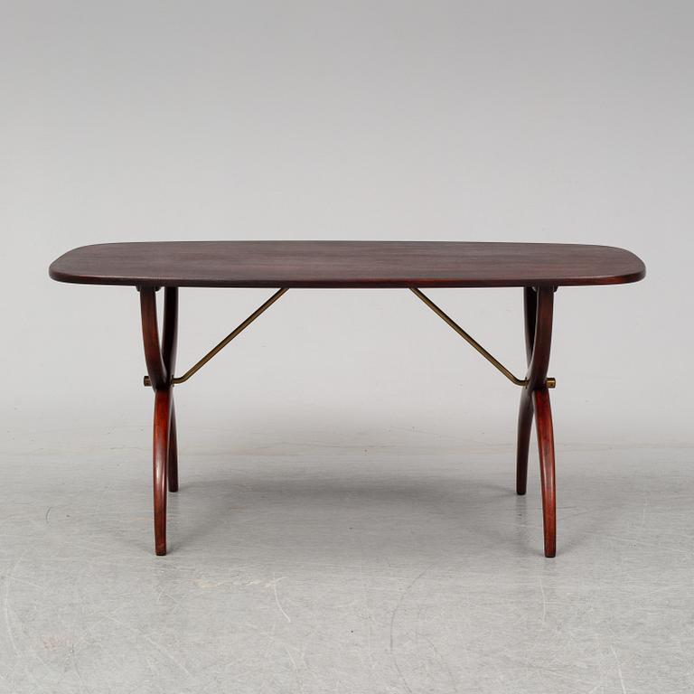 A stained mahogany coffee table,  Westerbergs Möbler, Tranås, 1950's.