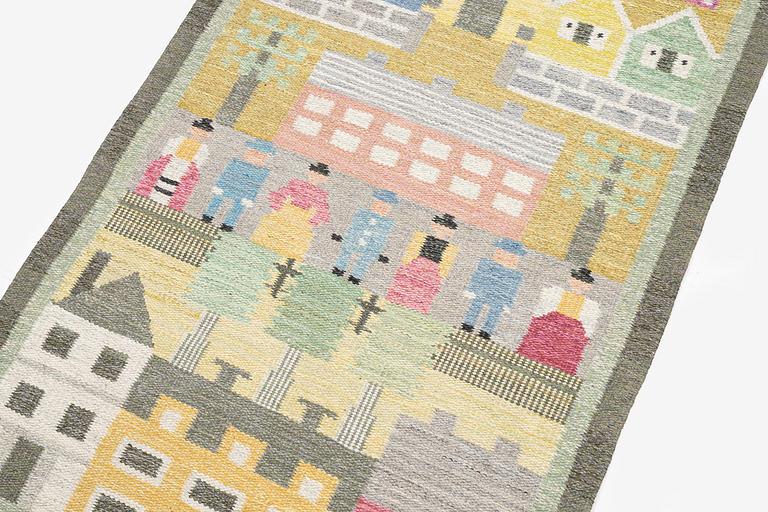 Edna Martin, a flat weave runner, c. 335 x 104 cm signed SH EM.