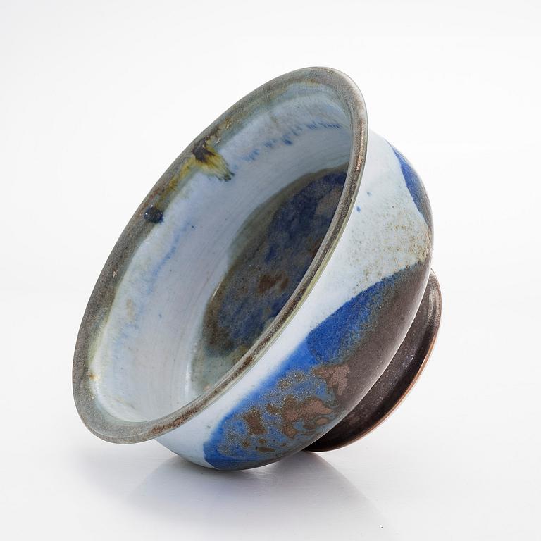 Liisa Hallamaa, malja, keramiikkaa, signeerattu LH Arabia, Finland 1950-60-tal.