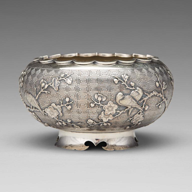 Skål, silver. Wang Hing & Co, tidigt 1900-tal.