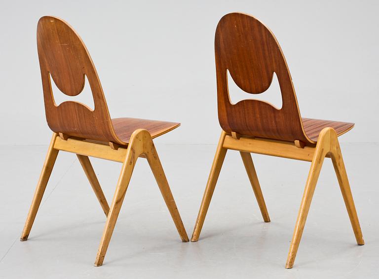 STOLAR, ett par, Knocking Down Chair, Yngve Ekström, 1960-tal.