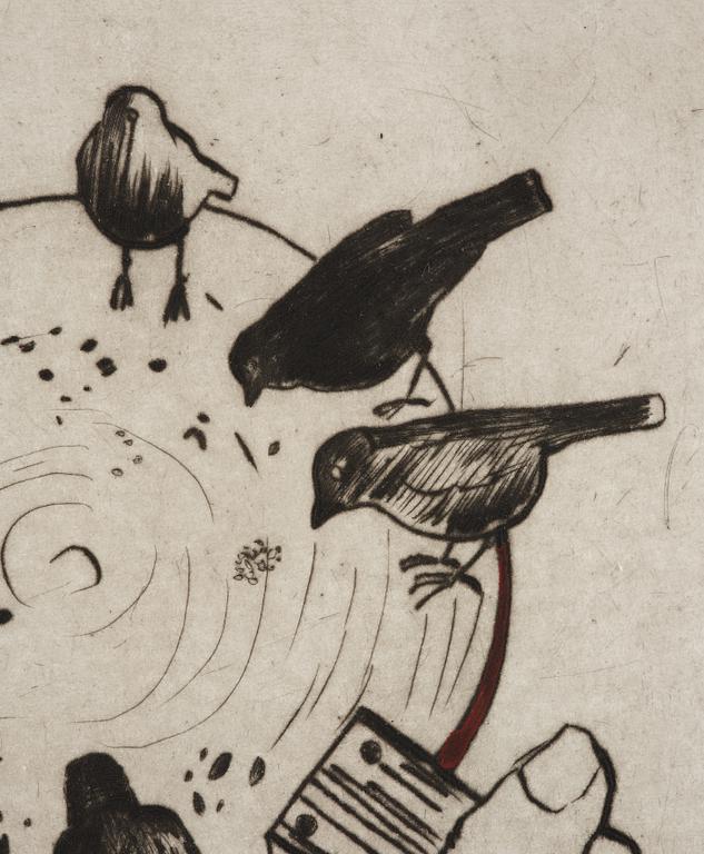 Hans Wigert, Pecking birds.