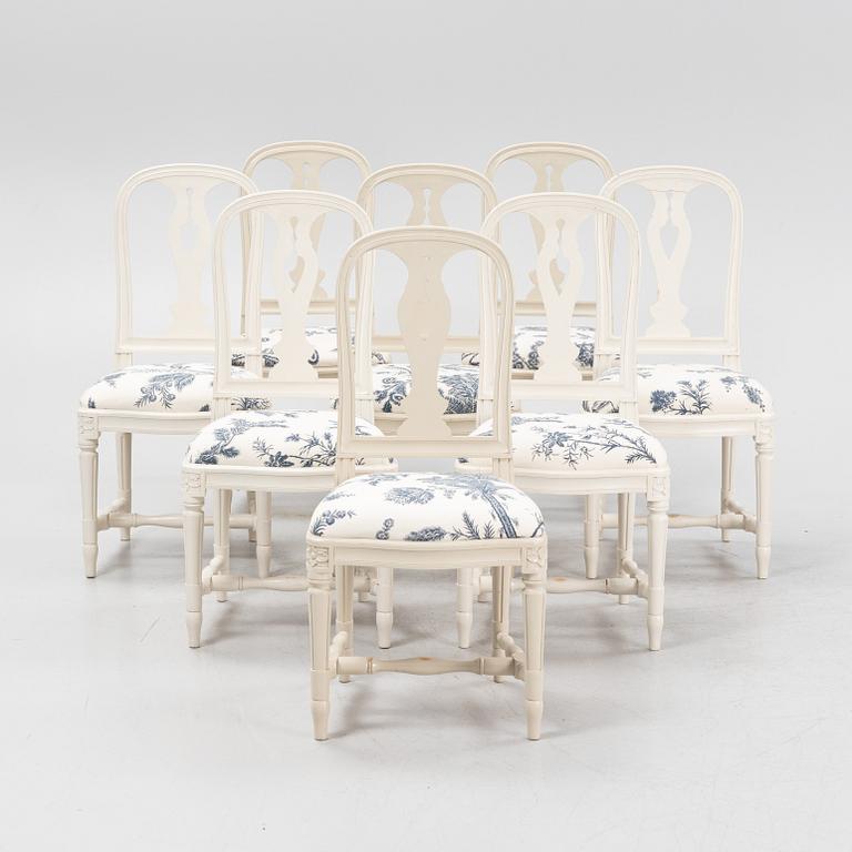 A set of eight 'Hallunda' Gustavian style chairs from Ikea, 1990s.