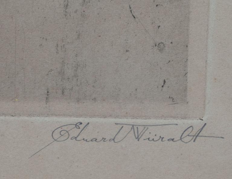 EDUARD WIIRALT, etsning, signerad och daterad 1943.