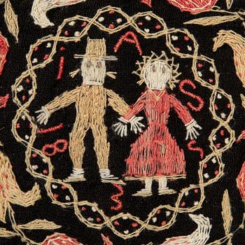 Embroidered tapestry, dated 1835, approx. 58 x 58 cm.