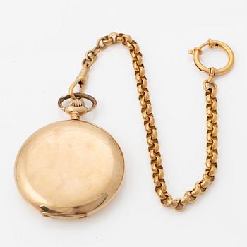 Omega, pocket watch, hunter, 14K gold, 51.5 mm.