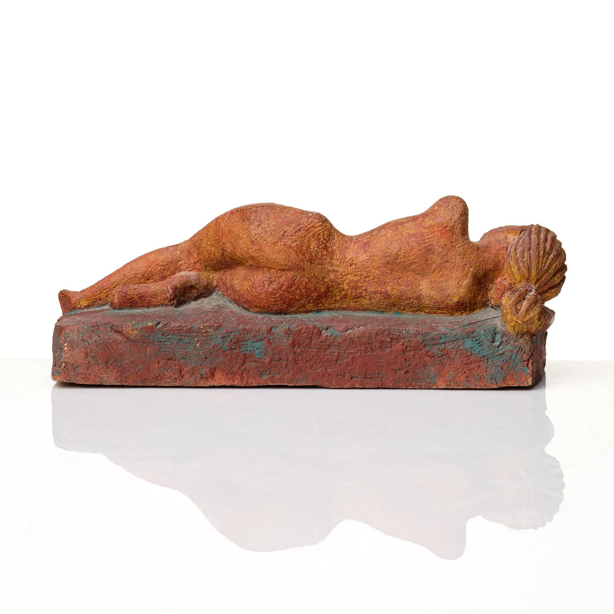 Bror Hjorth, bemålad terracotta, signerad och numrerad 6/9.