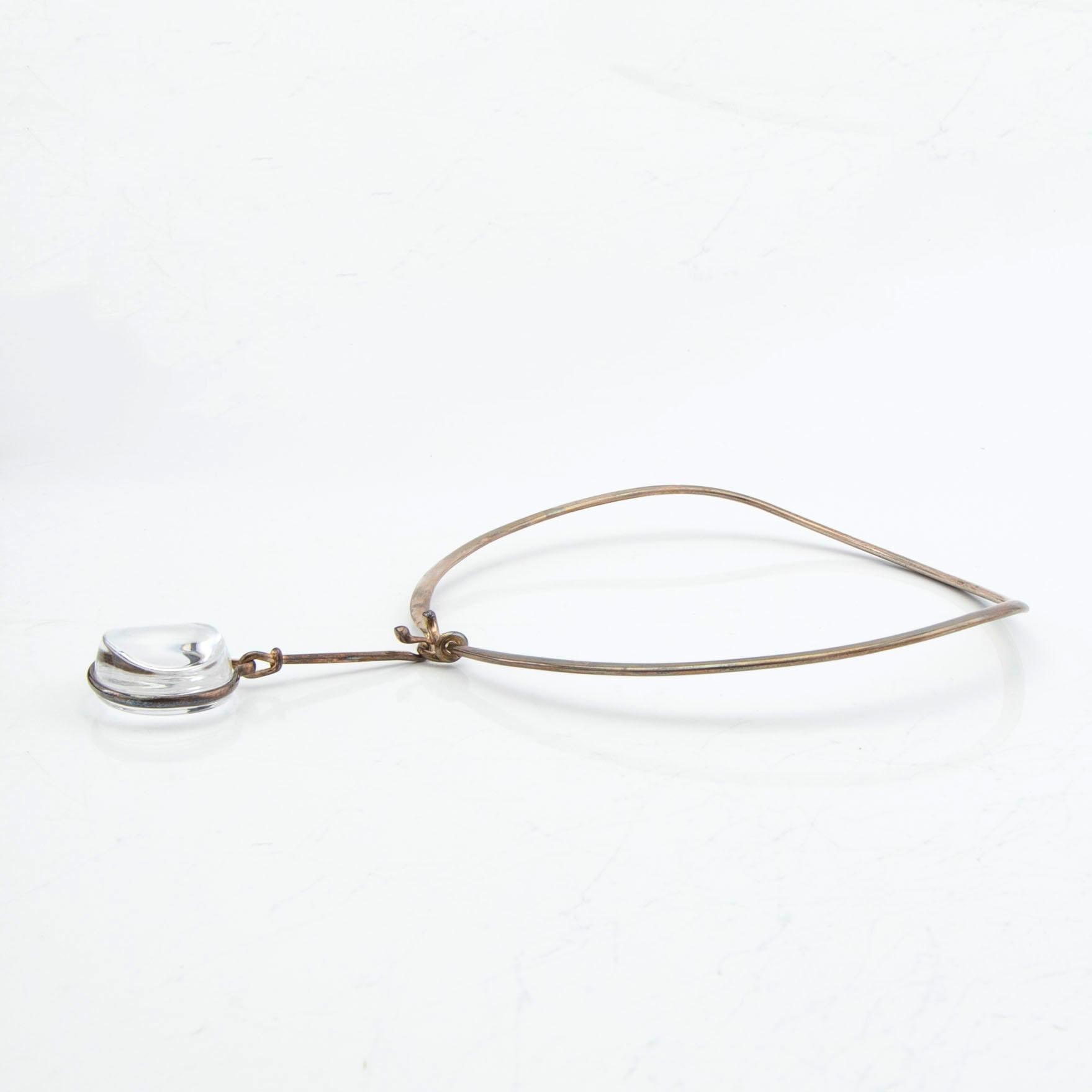 Vivianna Torun Bülow-Hübe, necklace, silver, with two pendants in rock crystal and onyx, by Georg Jensen.