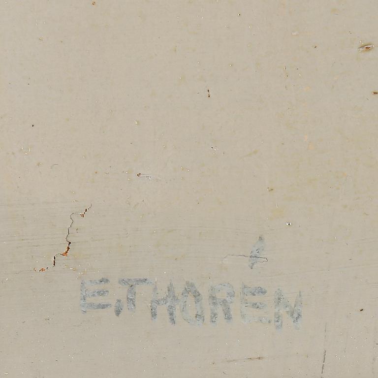 ESAIAS THORÈN, olja på pannå. Signerad.