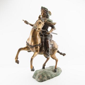 Okänd konstnär 1800/1900-tal, Ryttare till häst.