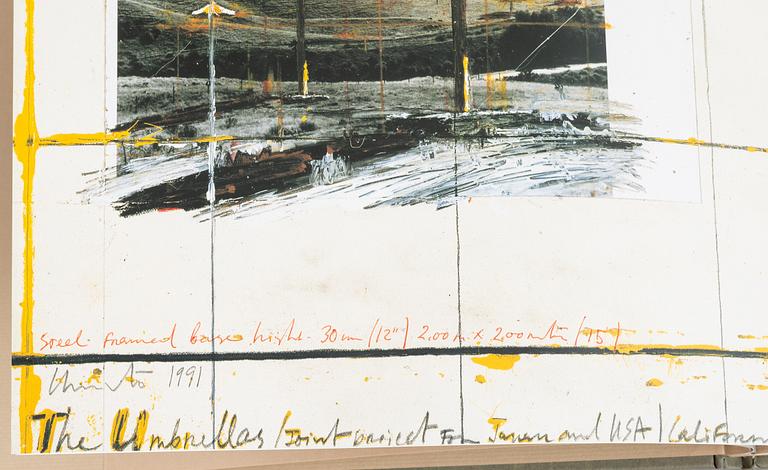 Christo, Book, "The Accordion-Fold Book for The Umbrellas (Japan and U.S.A), Bedfords Arts Publisher, 1991.