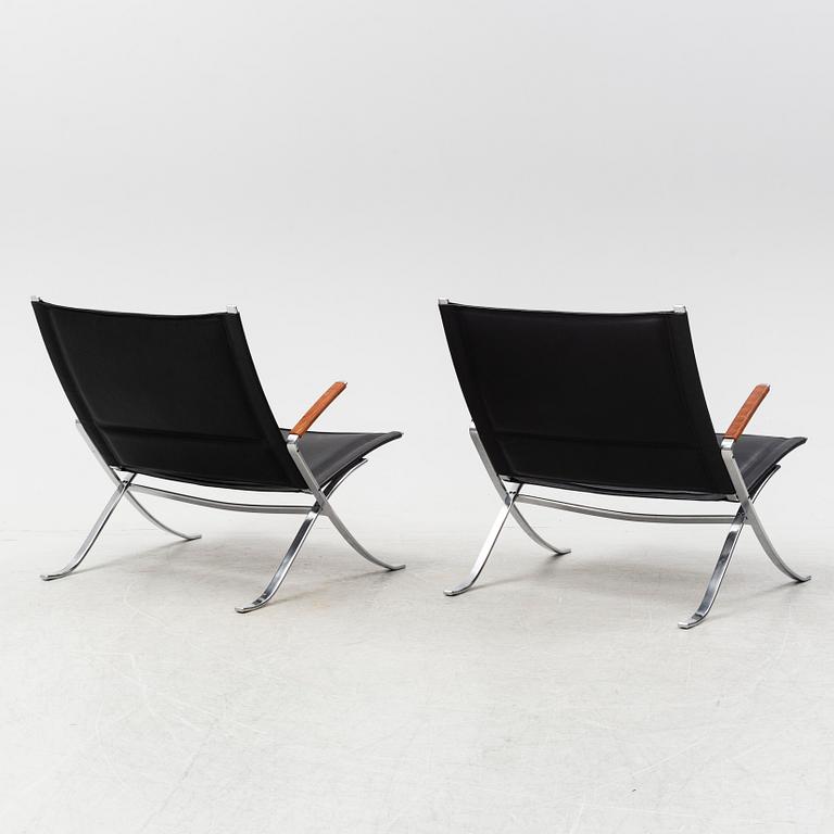 Preben Fabricius & Jørgen Kastholm, fåtöljer ett par, X-chair, formgiven 1968.