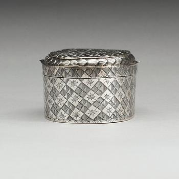 A Swedish 18th century silver box, marks of Petter Lindboms widow, Kalmar 1771.