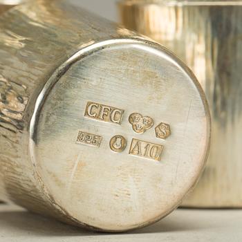 PUNSCHKOPPAR, sterlingsilver, 6 st, C.E Carlman, Stockholm, 1974-75. 340 gram.