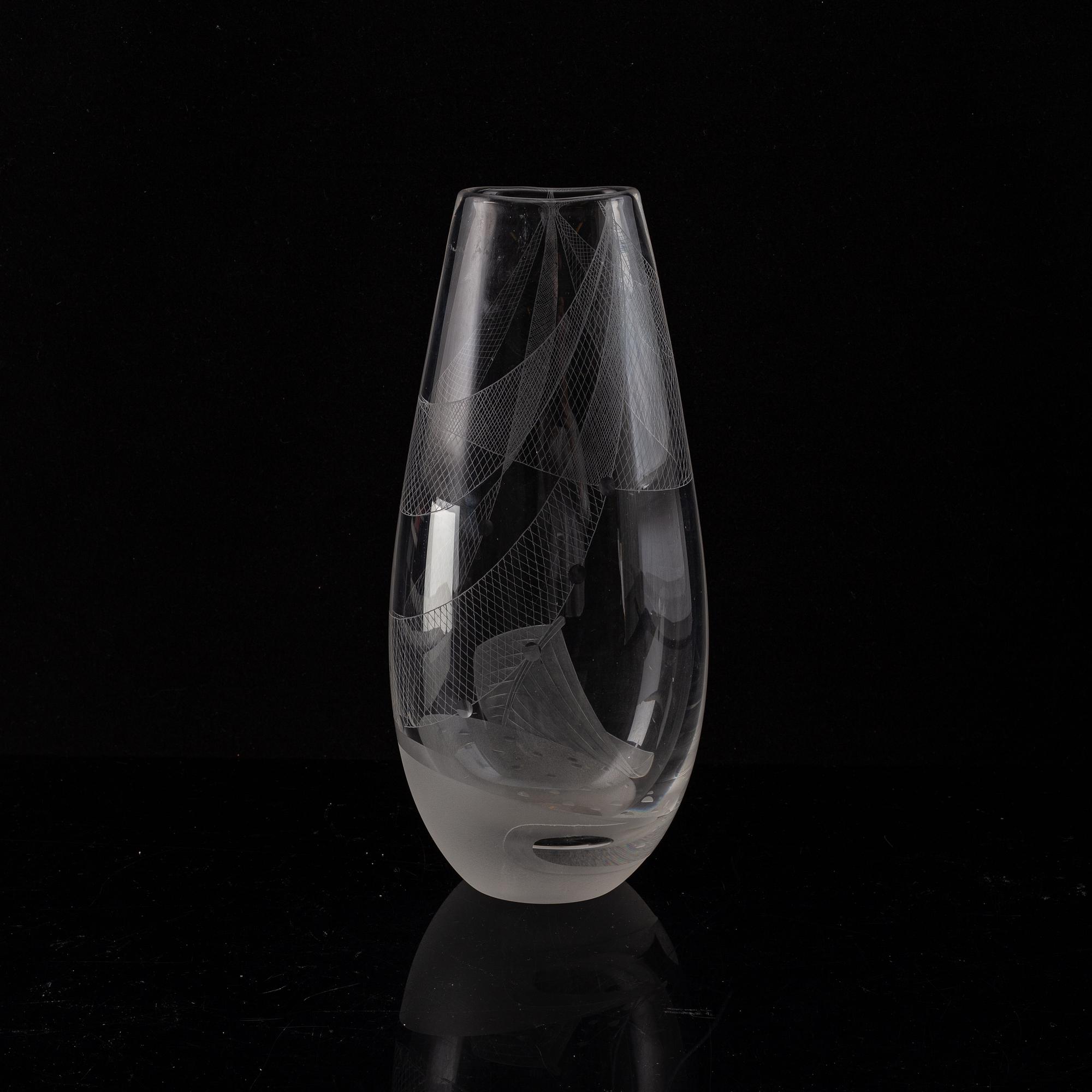 Vicke Lindstrand, vas, glas. Kosta, 1950-tal.
