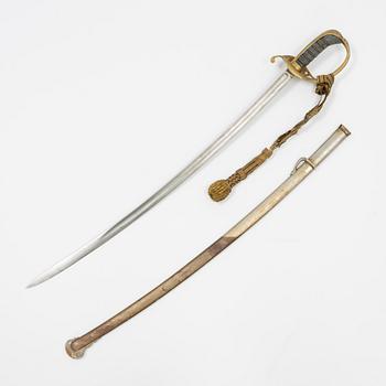 A Swedish officer's sabre, with scabbard, second half of the 19th Century.