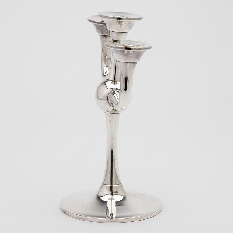 Candelabrum, silver, Karl J Ottesen, Norway, late 20th century.