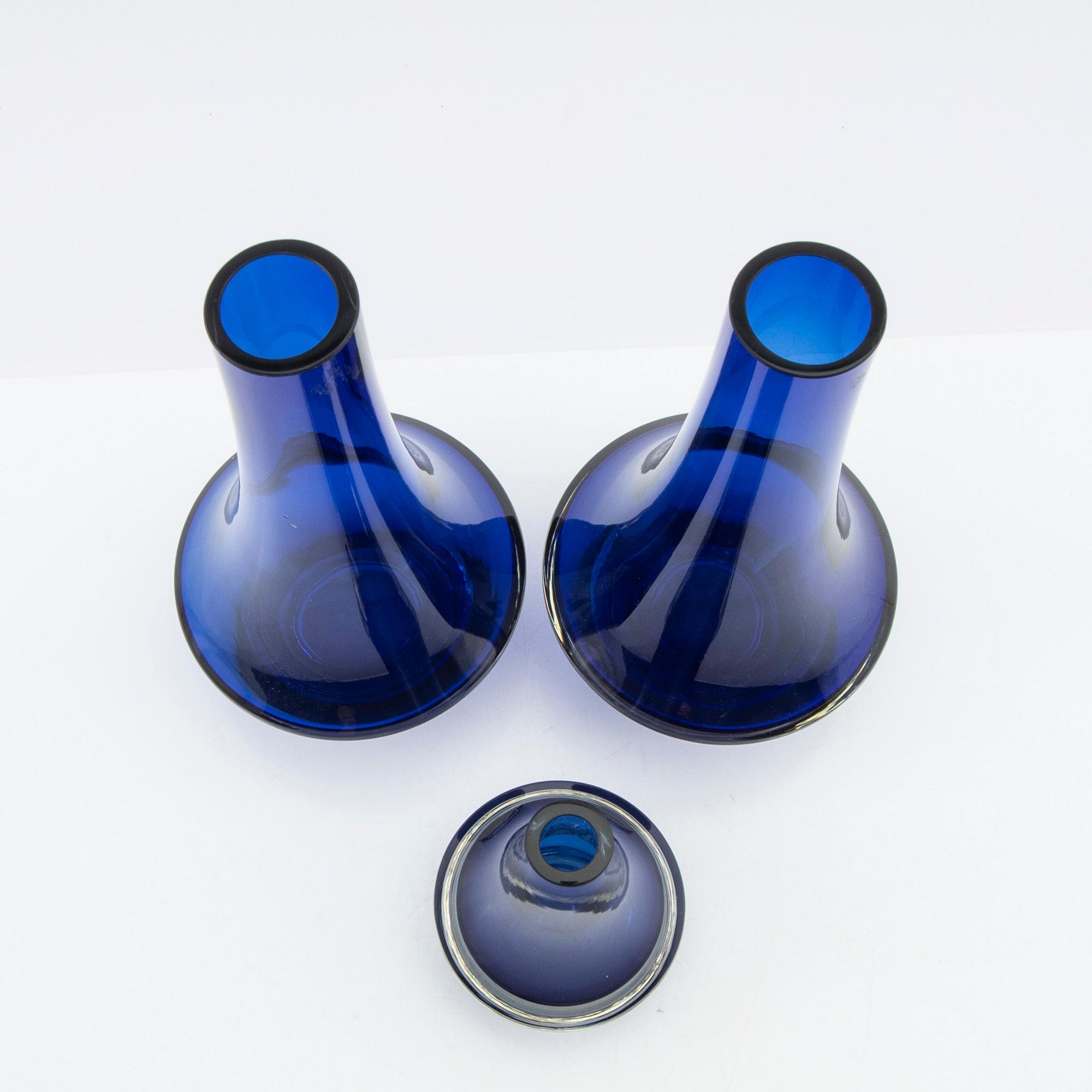 Tamara Aladin, vaser, 3 st, glas, Riihimäen Lasi, 1960/70-tal.