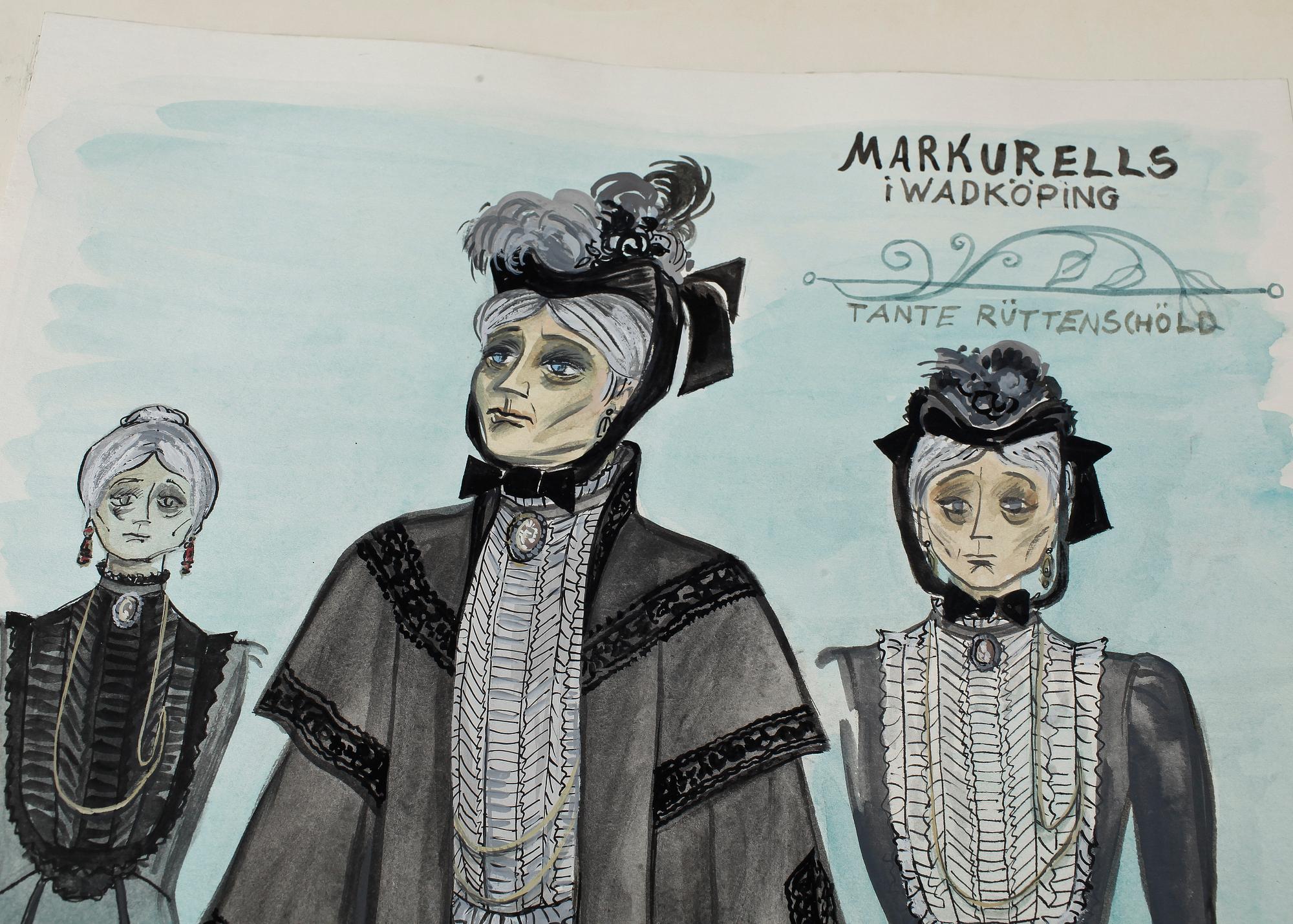 MAX GOLDSTEIN (MAGO), dräktskisser, ca 30 st, delvis sign o dat. 1986.