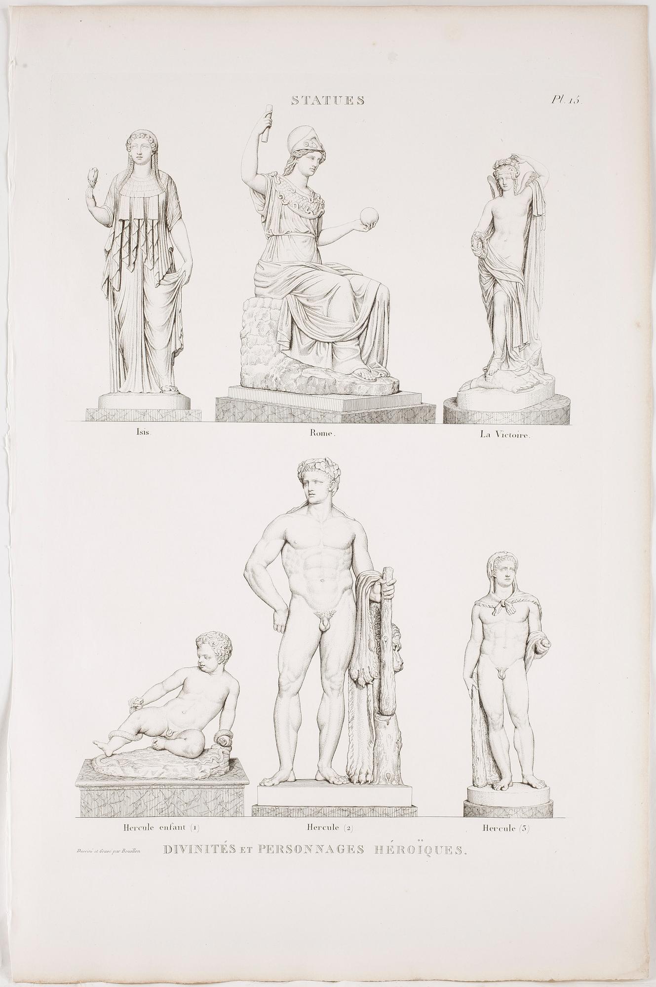 PIERRE BOUILLON, Kopparstick, 2 st, 1800-talets första fjärdedel.