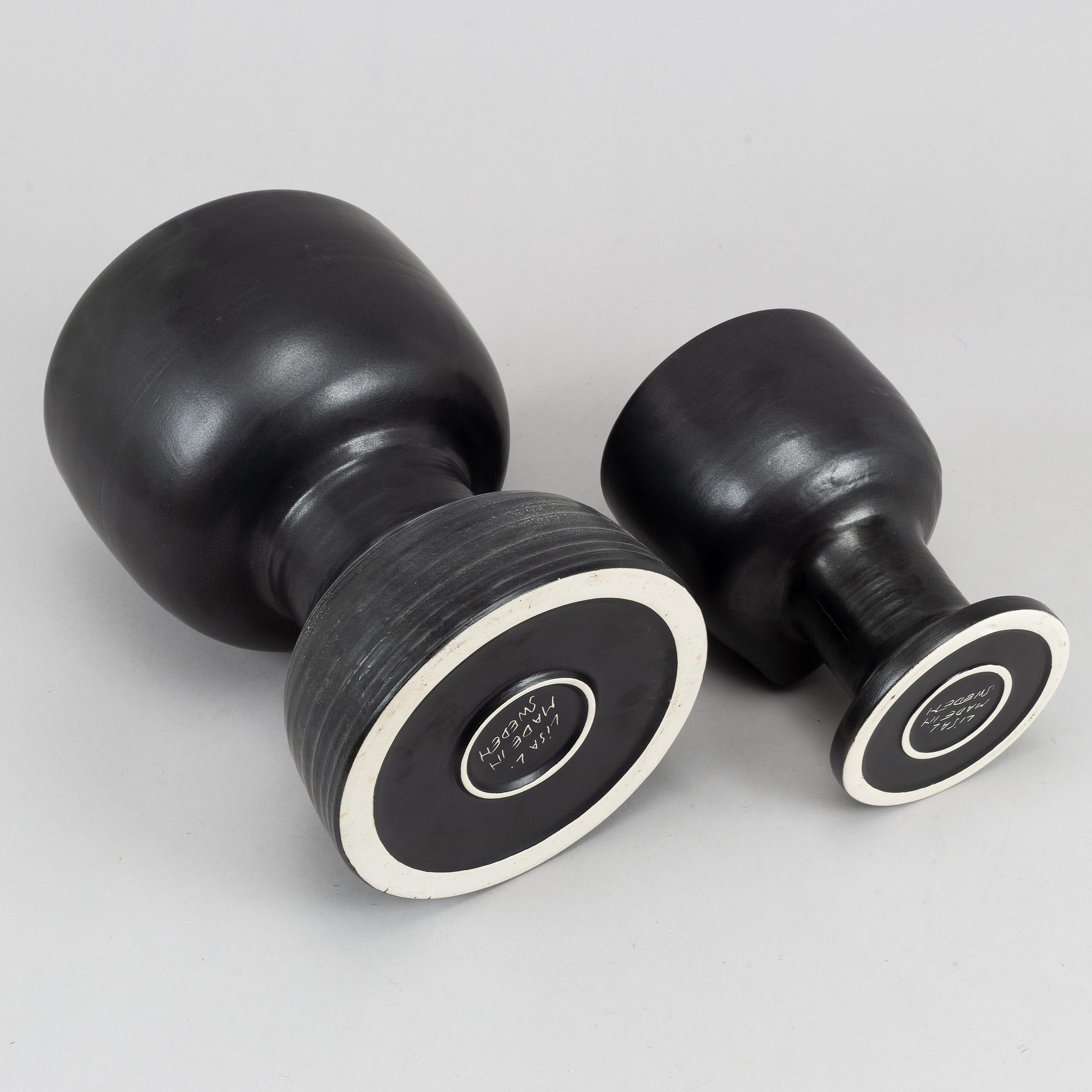 Lisa Larson, two stoneware vase from Gustavsberg.