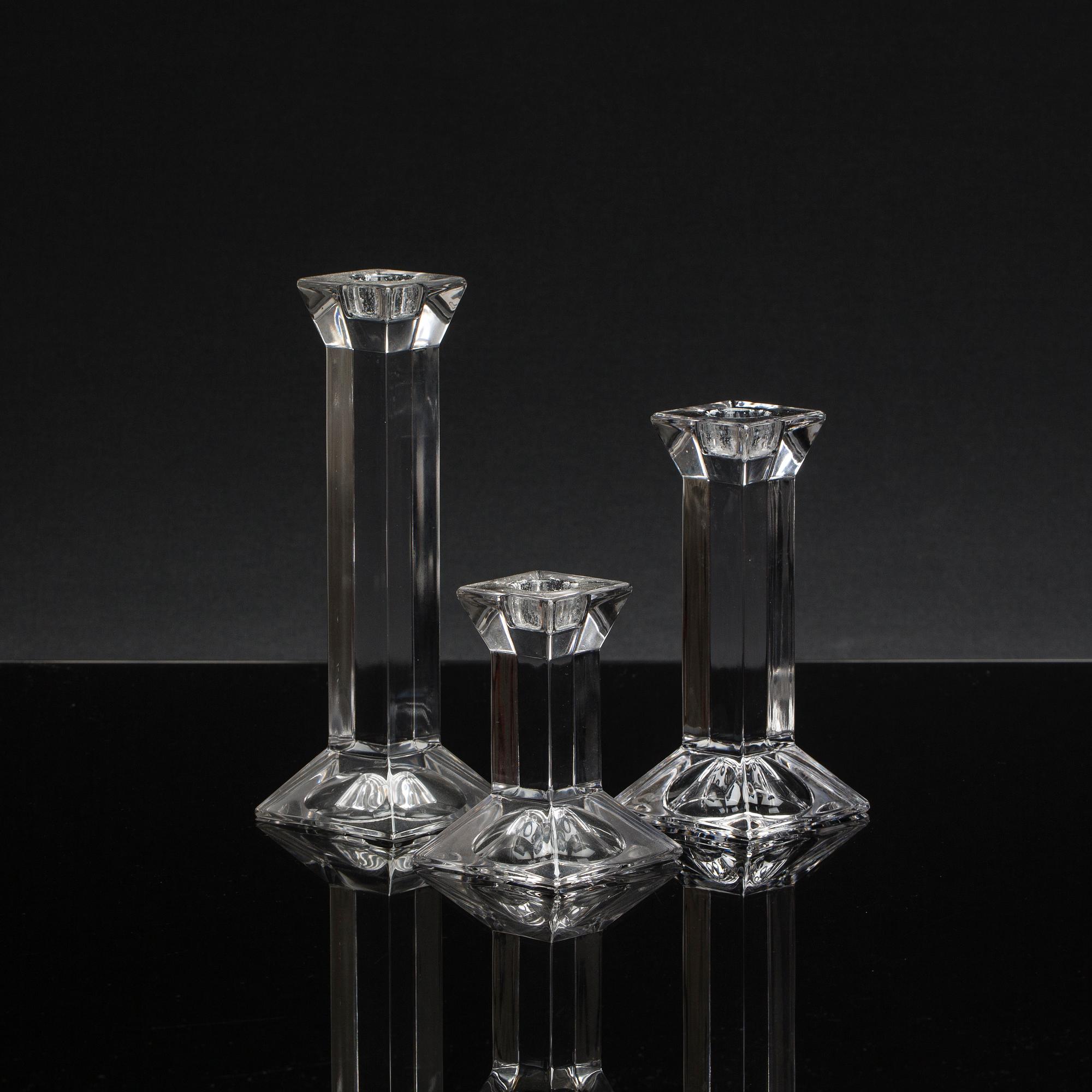 LJUSSTAKAR, glas, 6 st, Villeroy & Boch, 1900-talets slut.