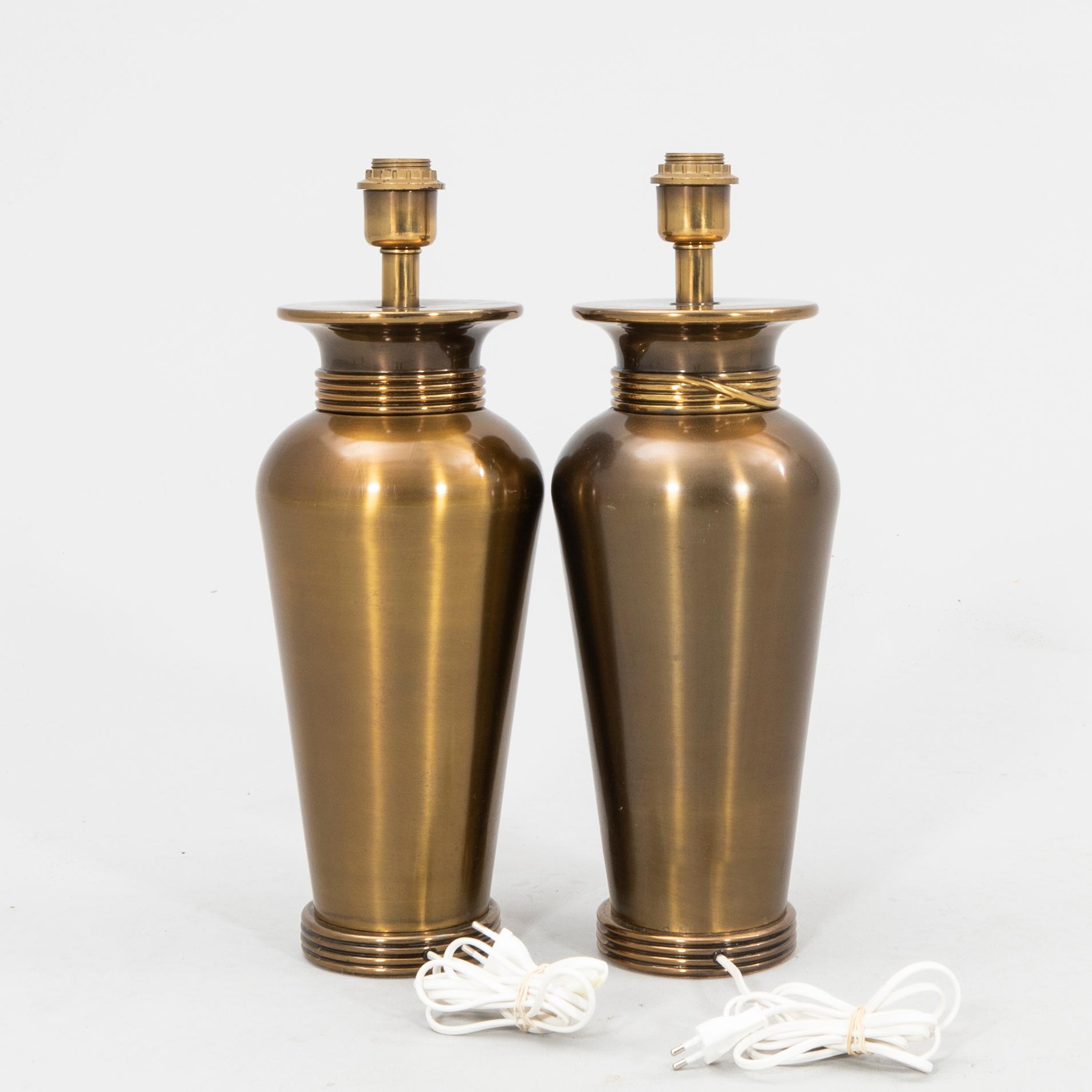 Table lamps a pair DeKnudt Belgium late 20th century.