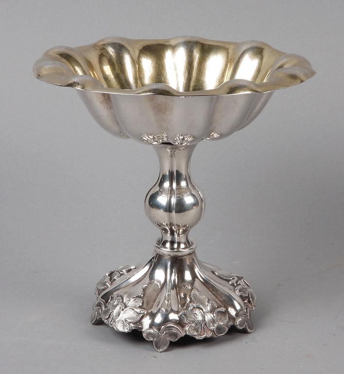 SKÅL PÅ FOT, silver, nyrokoko, Emanuel Forssman, Växjö 1858. Vikt 299.