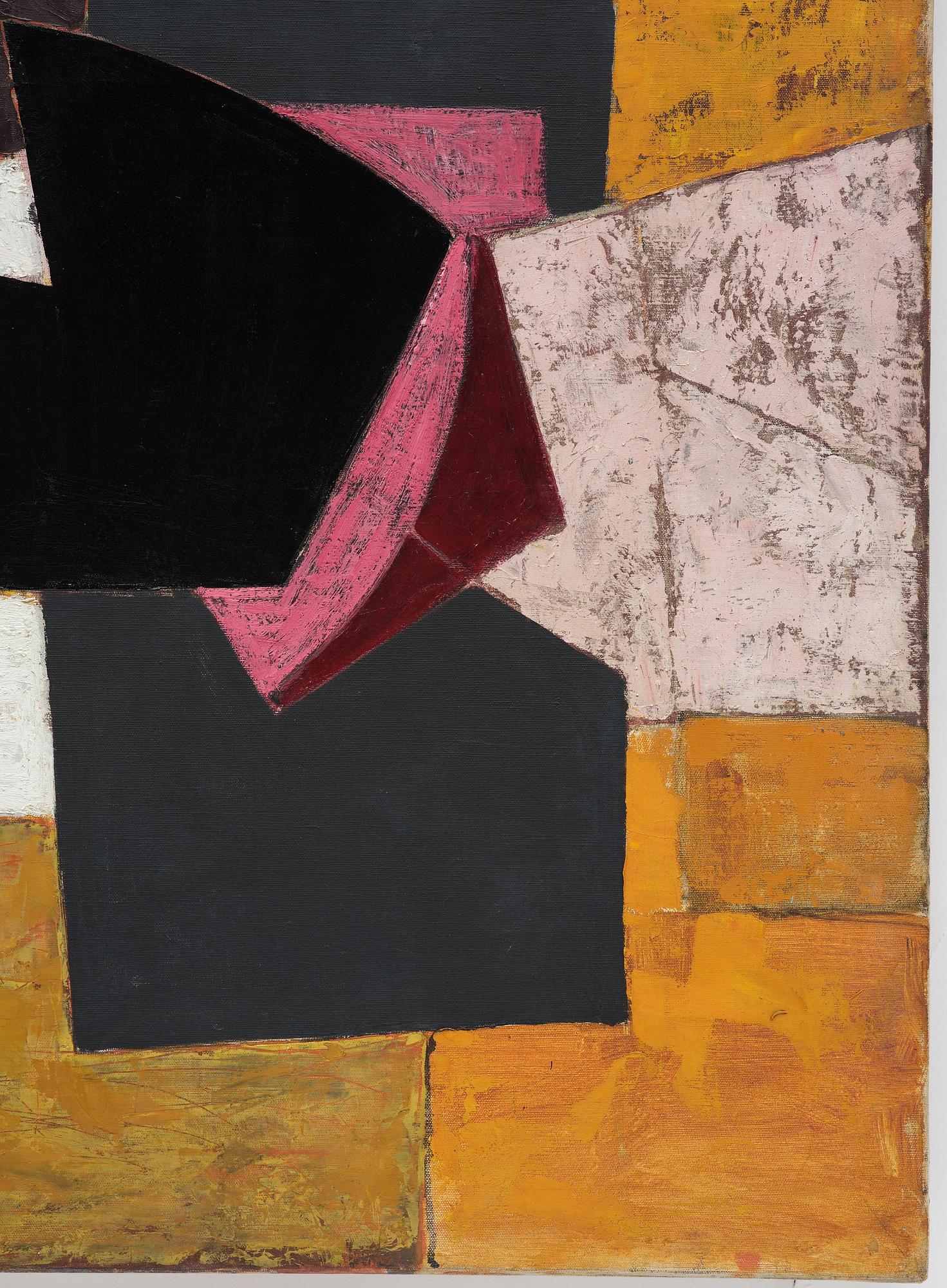 Adrian Heath, "Composition: Yellow, Black and Pink".