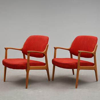 FÅTÖLJER, ett par, "Domus", Inge Andersson, Bröderna Andersson, Ekenäs, omkring 1960.