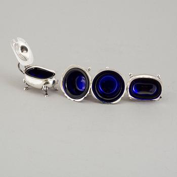 KRYDDSET, 4 delar, silver, Birmingham, England, 1919-51.