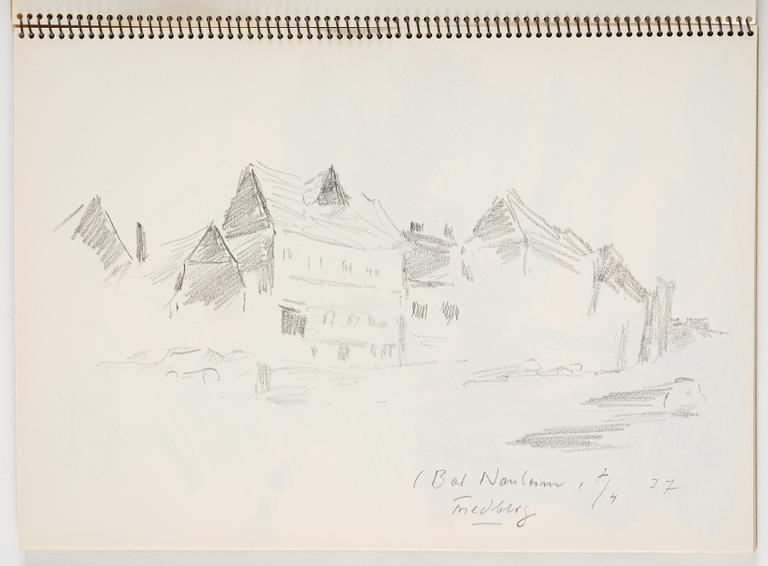 Lotte Laserstein, Skissblock med 23 teckningar varav 3 signerade.