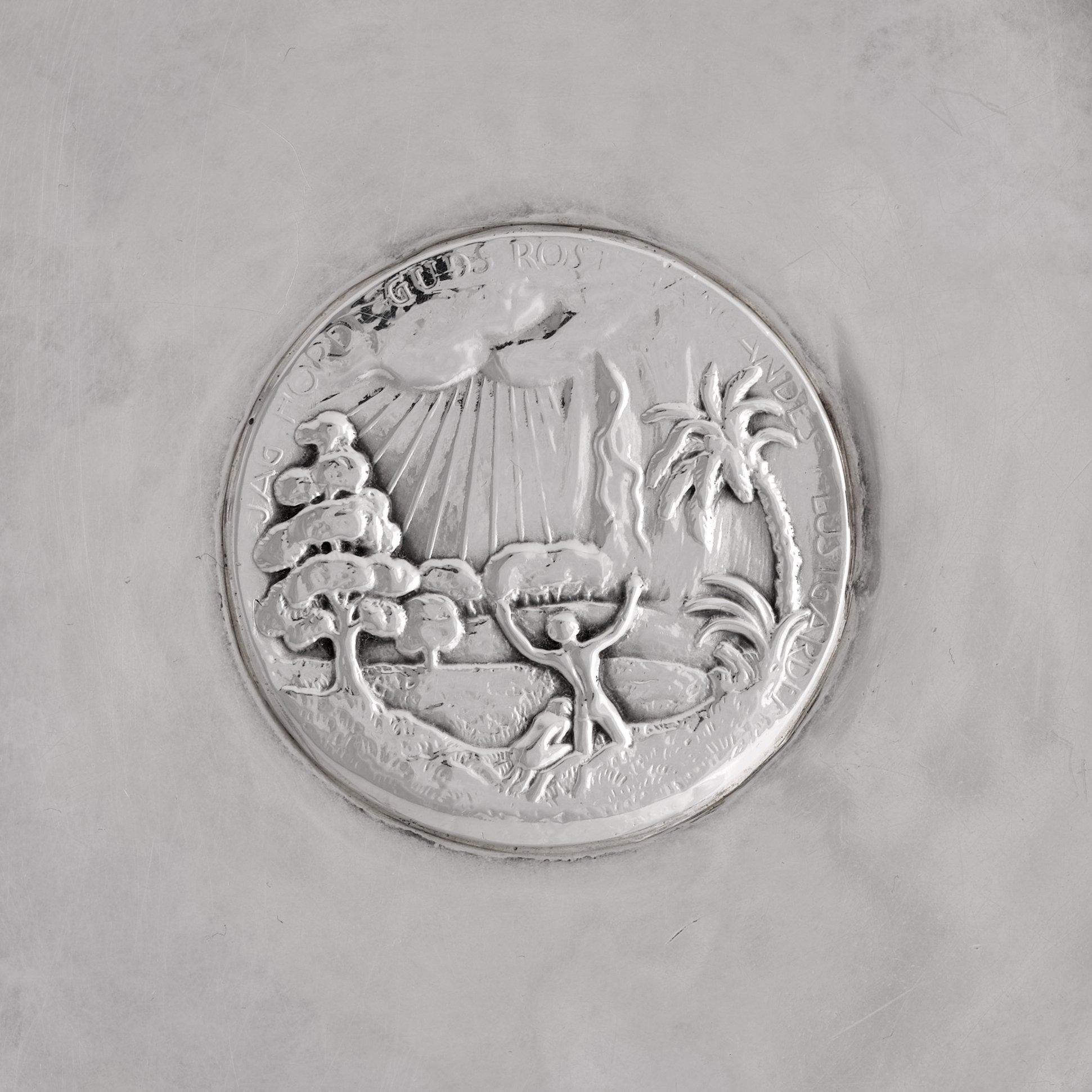 Atelier Borgila, skål, Stockholm 1930, sterling silver, komponerad av Erik Fleming.