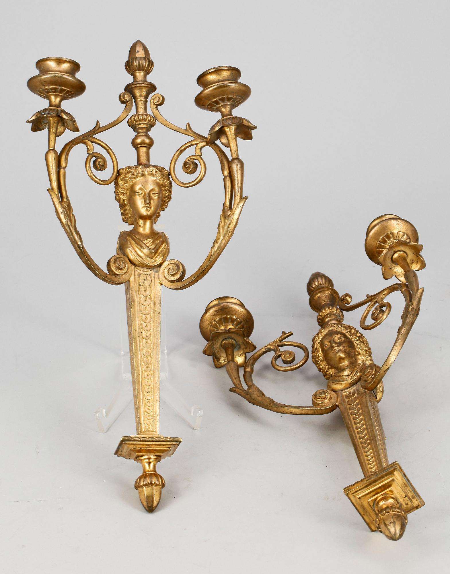 APPLIQUER, ett par, Louis XVI-stil, 1800-talets slut.