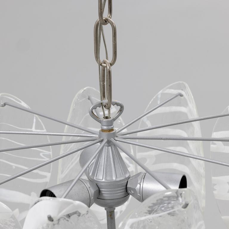 Ceiling lamp, Probably Mazzega, Murano, Italy, second half of the 20th century.