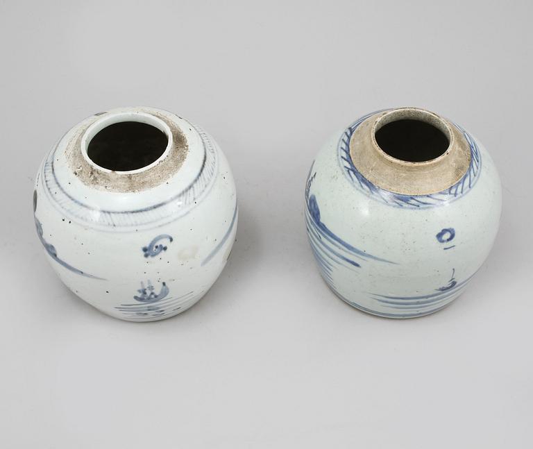 BOJANER, 2 st, porslin, Kina, 1800-tal.