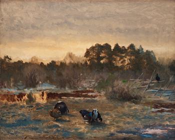 Bruno Liljefors, Grouse in twilight landscape.