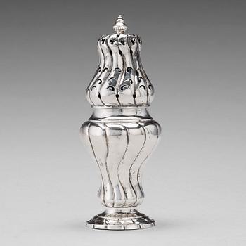 A Baltic 18th century sugar-caster, mark of Johan Diedrich Rehwald, Riga (1731-1781(-93)).