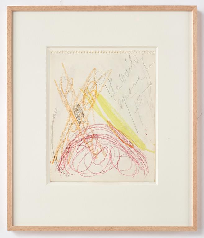 Eddie Figge, mixed media on paper, signed, executed around 1973.