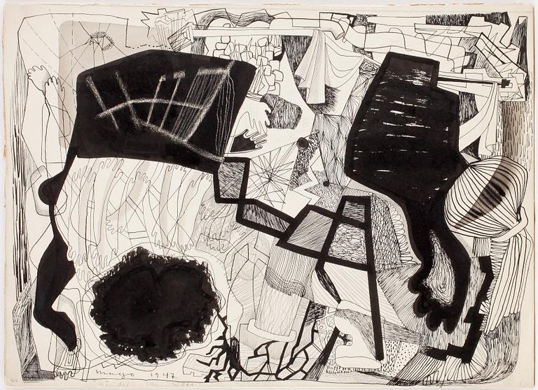 MAX GOLDSTEIN (MAGO), dräktskisser, kritteckningar, akvareller, ca 60 st, vissa daterade o signerade.