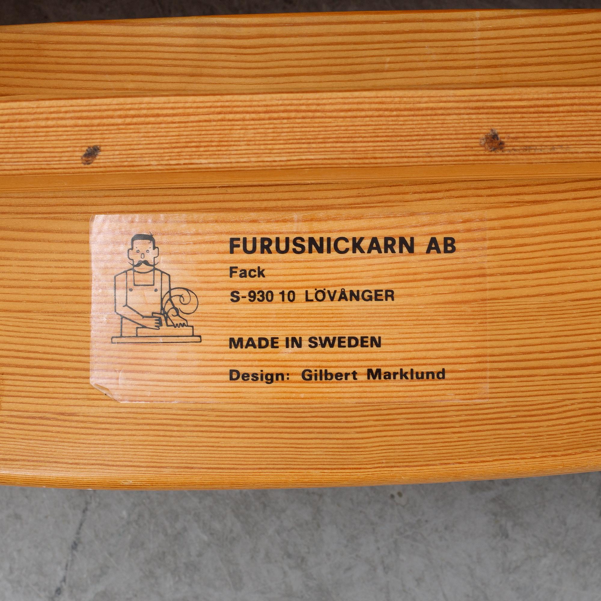 Gilbert Marklund, a 'Jonte' pine stool, designed 1969.