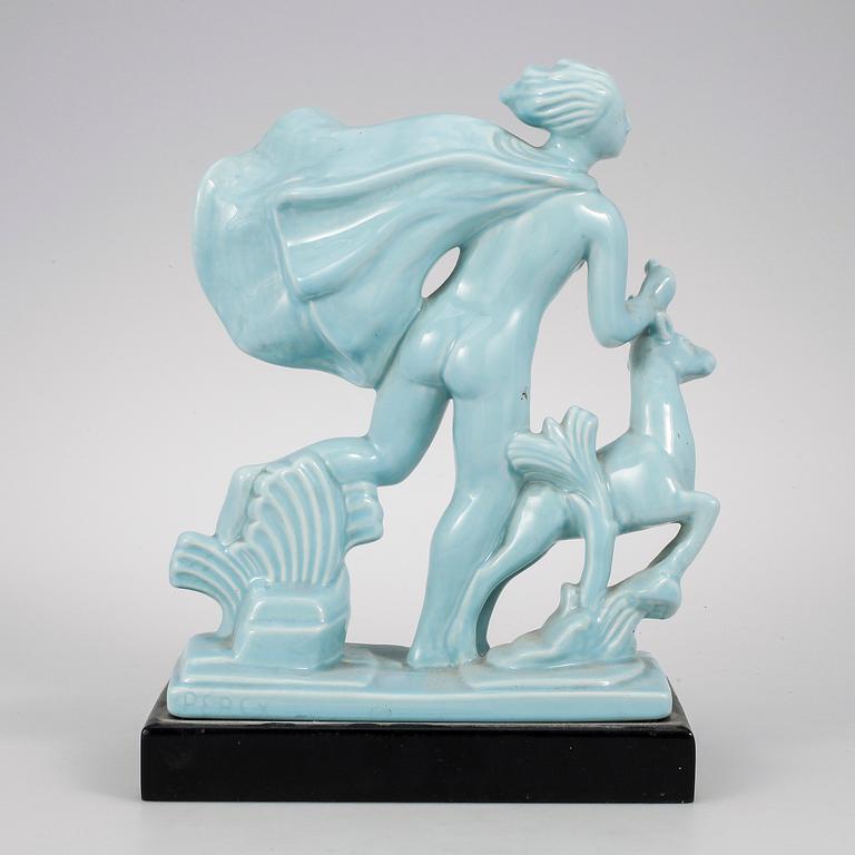 FIGURIN, flintgods, "Diana" (1928-1960), Arthur Percy, Gefle Porslinsfabrik.