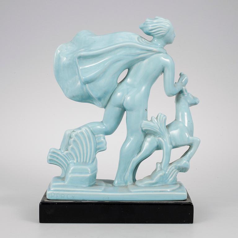 FIGURIN, flintgods, "Diana" (1928-1960), Arthur Percy, Gefle Porslinsfabrik.